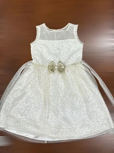 Jona Michelle Size 10 Girls' Special Occasion Dress - Ivory with Gold Accents - Picture 1 of 6