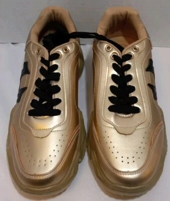 True Religion Men's Kendrick Gold FX Chunky Heel Sneakers Size 11 New Without... - Image 1 of 4