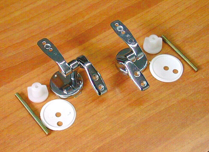 COPPIA CERNIERE PER SEDILE WC TAVOLETTA BAGNO ATTACCHI CROMATI ALETTE VASO - Immagine 1 di 1