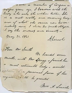 1930 Press Photo Handwriting of Abraham Lincoln - Picture 1 of 1
