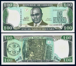 Liberia 100 DOLLARS P-30 2009 UNC World Currency Liberian Money BANK NOTE - Picture 1 of 4