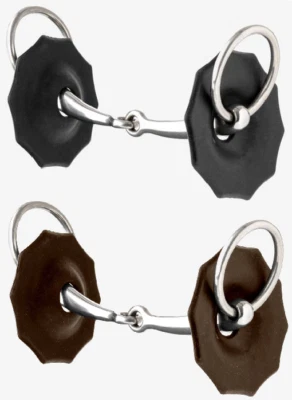 LeMieux konturierte Gummibitschutz Komfort Gel Ringe keine Prise Spreu schwarz/braun