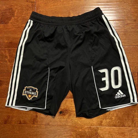 Adidas Houston Dynamo Soccer Shorts Player Issue # 30 Size Large Climacool Black Cover