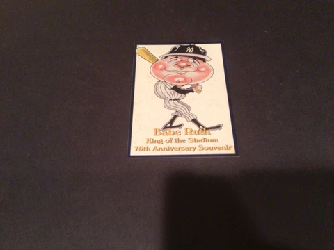 1998 BGE BABE RUTH "King of the Stadium 75th Anniversary Souvenir" Card-Yankees Cover