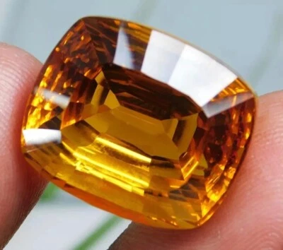 VVS Citrine Natural Cushion Cut 20+Ct EGL Certified Gemstone Loose Gemstone - Image 1 of 4