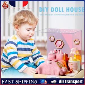 BRICOLAGE Maison De Poupée En Bois Miniature Dollhouse Meubles Kit Jouets Éducat