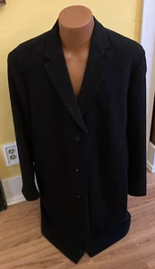 Chaps Ralph Lauren Mens Black Wool Lined Long Jacket Sport Coat 44R - Picture 1 of 1