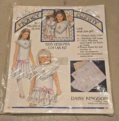 Daisy Kingdom #5015 Honey Bunny Ballerina Collar Kit Unopened 1988 Child Doll - Image 1 of 3