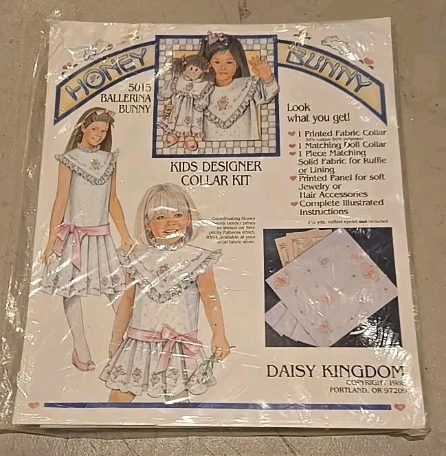 Daisy Kingdom #5015 Honey Bunny Ballerina Collar Kit Unopened 1988 Child Doll - Image 1 of 3
