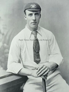 c1895 Antique Print ERNEST SMITH - YORKSHIRE Famous Cricketers & Signature - Bild 1 von 3