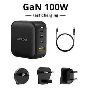 100W GaN USB-C Power Adapter FAST Wall Charger For iPhone iPad Macbook Samsung - Photo 1 sur 13