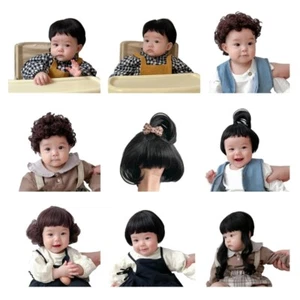 Peluca de pelo de moda para bebés niñas accesorio para el cabello para niños niñas peluca con disfraces - Imagen 1 de 17