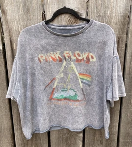 Women's Junk Food T-Shirt Gray Pink Floyd XL Crew 70s MID RIFF Rock OVERSIZE 60s - Picture 1 of 10
