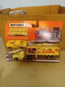1997 Matchbox Highway Cruisers Lucky Mack Truck w/Trailer & Dodge Challenger NIB - Picture 1 of 3