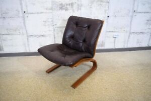50er 60er Jahre Rykken Teak Leder Sessel, Loungesessel .