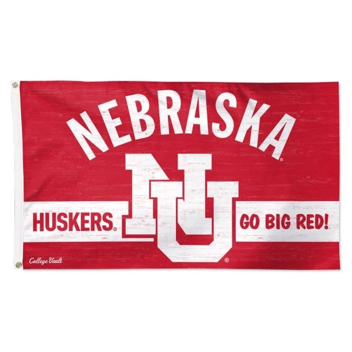 Nebraska Cornhuskers NCAA Throwback Red 3' x 5' Deluxe Team Flag Wincraft Foto 1 de 1