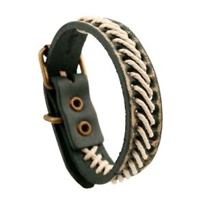 Hip Hop / Punk MEN/ Women Vintage Rope Leather Wristband/ Leather Bracelet 6-8"