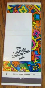 DOWNERS GROVE, ILLINOIS: LAKESIDE COUNTRY CLUB FULL LENGTH MATCHBOOK COVER -F10 - Picture 1 of 2
