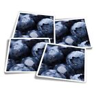4x Square Stickers 10 cm - Sweet Blueberries Healthy Fruit Food  #16731