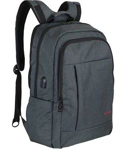 17 Zoll ULOGIC Laptop Rucksack grau Unisex Tasche mit USB Anschluss & Diebstahlsicherung Dual - Bild 1 von 12