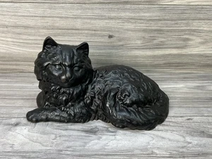 Cast Iron Black Cat Persian Green Eyes Door Stop Heavy Vintage, Hubley Folk Art? - Imagen 1 de 7
