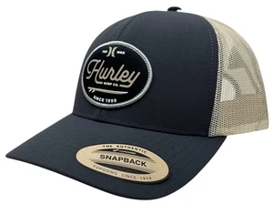 Sombrero de camionero Hurley para hombre playa punto de ruptura parche malla gorra snapback en gris oscuro - Imagen 1 de 4