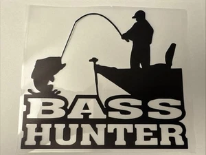 BASS HUNTER AUFKLEBER / DECAL LARGE BASS HUNTER STICKER TACKLE BAIT BOX - Bild 1 von 2