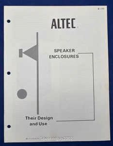 Vintage Altec Lansing Manual: Speaker Enclosures - Their Design and Use - Picture 1 of 2