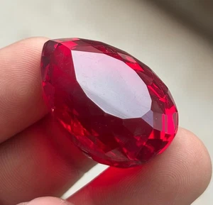 82 Ct Pear Cut Natural Certified Blood Red Ruby Loose Gemstone BIG SIZE - Picture 1 of 10