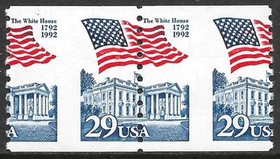 US Stamp #2609 29c. Flag over White House Missperf Error MNH - Image 1 of 2