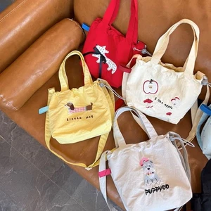 Flocking Dots Handbags Embroidery Shoulder Bag Trendy Tote Bag Casual Outing - Picture 1 of 20