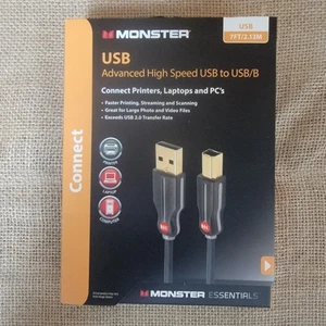 Monster Advanced High Speed USB to USB/B Cable 7ft 2.13M Printers laptops PC - Picture 1 of 5