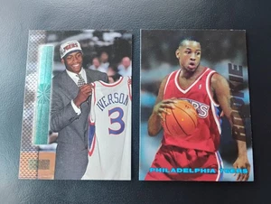 Super Rare Allen Iverson 1996-97 Topps Stadium Club Misprint Error Rookie RC Lot - Picture 1 of 2