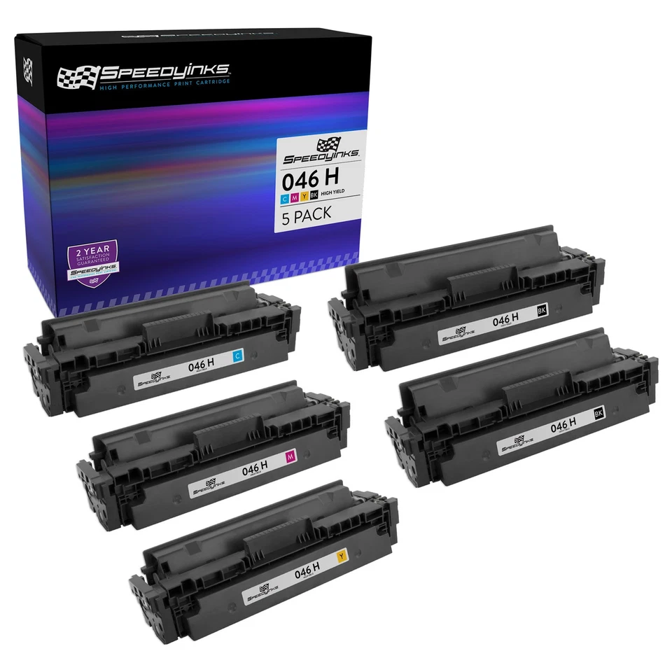 Speedy Compatible Canon 046H High Yield Toner: 2 Black 1 Cyan 1 Magenta 1 Yellow - Image 1 of 4
