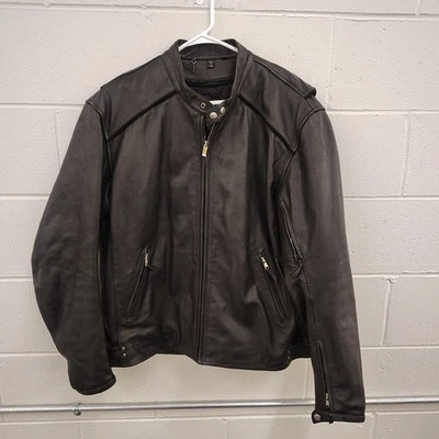 CHAQUETA DE MOTO POWER TRIP CUERO GENUINO NEGRA FORRO EXTRAÍBLE TALLA XL DE COLECCIÓN Foto 1 de 4