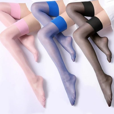 Calze collant donna UK trasparenti ultrasottili cosce alte sopra il ginocchio reggicalze - Immagine 1 di 4