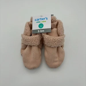 Carter's Child of Mine Infant Girls Pink Wrap Slippers, 3-6 Months NEW - Picture 1 of 4