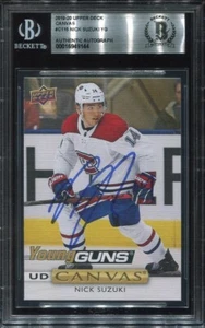 NICK SUZUKI signed auto 2019 UD YOUNG GUNS CANVAS ROOKIE CARD RC YG BECKETT BAS - Picture 1 of 2