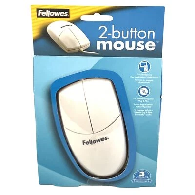 Vintage Fellowes 2-Button Mouse 98920 Plug & Play PS/2 New #8100-12 - Image 1 of 4