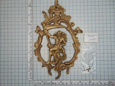 LARGE ORIGINAL WARMINK GRANDFATHER CLOCK DOOR ORNAMENT FATHER TIME - Image 1 of 3