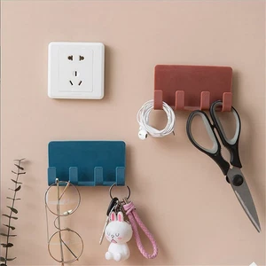 Home Storage Bracket Practical 4 Hooks Stand Holder Wall Mount Phone Charging
