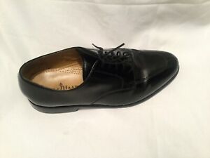 Cole Haan Size 11EE Black Leather Patent Cap Toe Derby Oxford Dress Mens Shoes