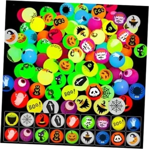 MGparty 90 PCS Glow in The Dark Bouncy Balls 18 Theme Designs Bouncing Balls - Picture 1 of 7