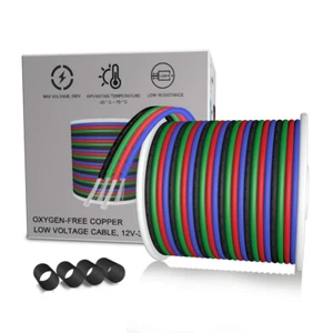 Filo Elettrico RGB Cavo Di Estensione a LED Da 15M 4 Pin 4X0,32Mm² Filo AWG 22 p - Foto 1 di 12