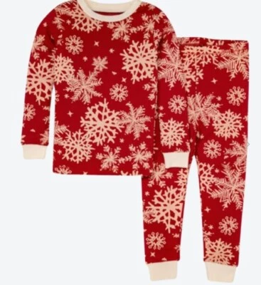 Burt's Bees Kids' Snowflakes Organic Cotton Pajama Set  Red - Size 10 -  R9P1b - Image 1 of 2