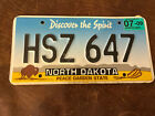 North Dakota Discover The Spirit License Plate.  HSZ 647 🦬 Buffalo Wheat 🌾