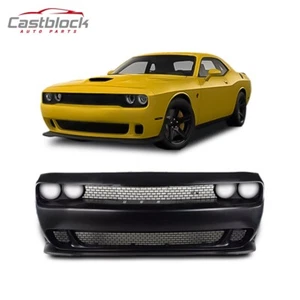For 2008-2014 Dodge Challenger Hellcat Style SRT Front Bumper Body Kit Grille - Picture 1 of 4