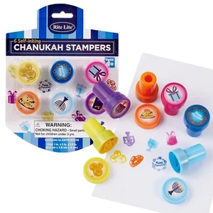 Rite Lite Set de 6 Estampillas Janucá Autoenlazables Hanucá Artesanía Suministro para maestros - Imagen 1 de 3