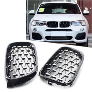 For BMW X3 F25 /X4 F26 2014-2017 Diamond Meteor Latest Style Front Kidney Grille - Picture 1 of 11