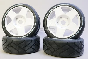 1/8 WHEELS & TIRES Street Tread (4PC) -WHITE - - Picture 1 of 14